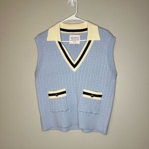 Alexia Admor | Collared Blue Sweater Vest size L